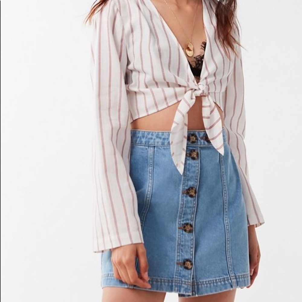 NWT BDG button front denim mini skirt